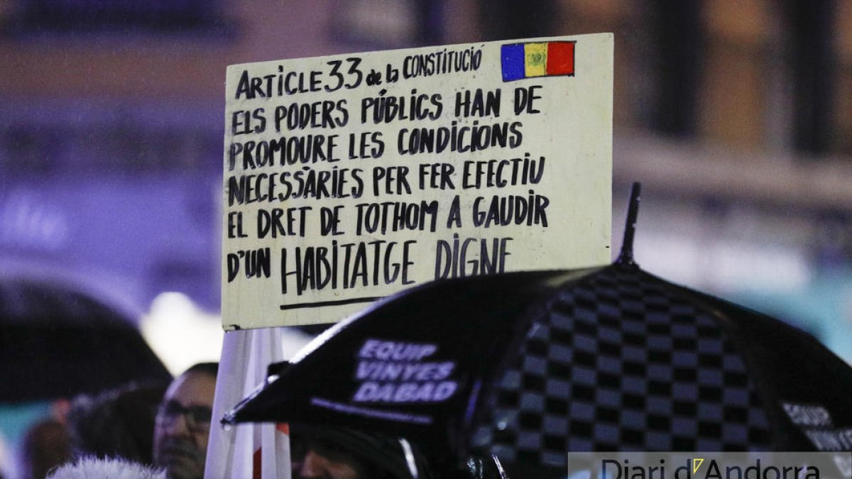 Reivindicació per l'habitatge en una manifestació el 2022.