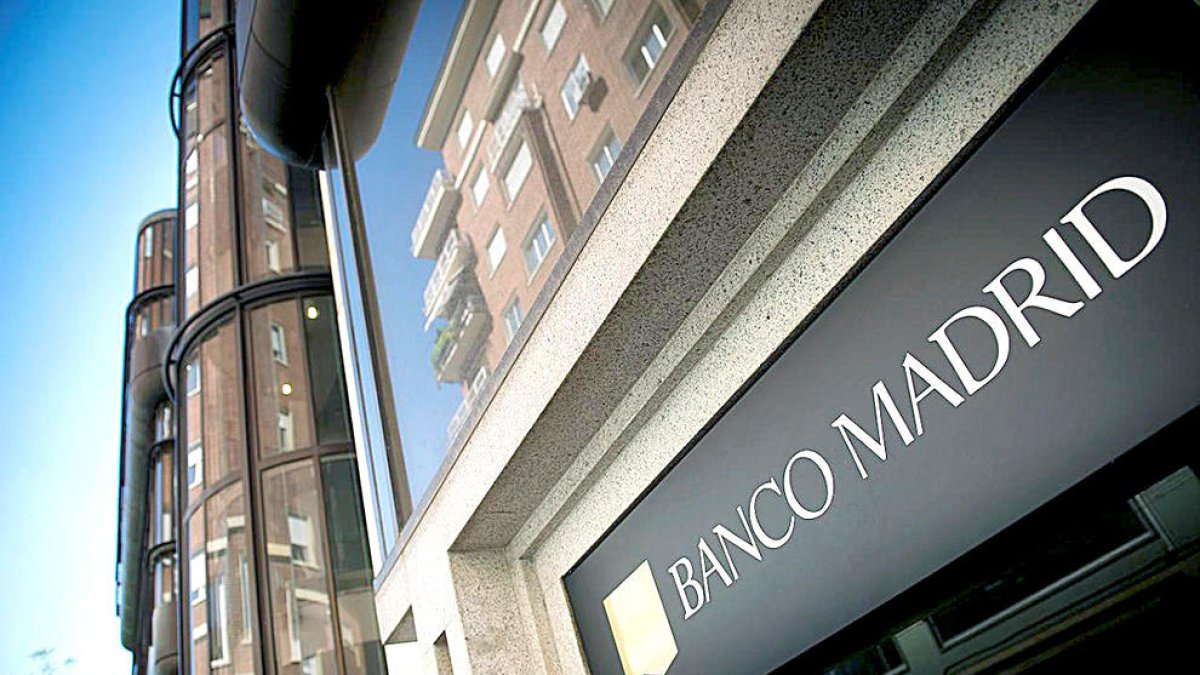 La façana de Banco Madrid, entitat filial de BPA a Espanya.