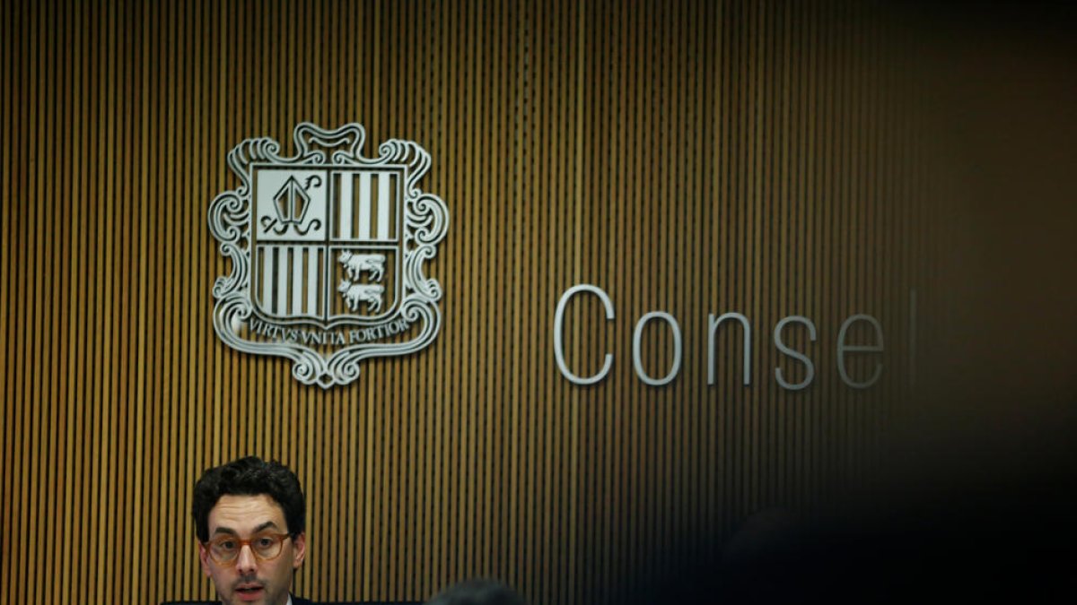 Guillem Casal, ahir en compareixença al Consell General.