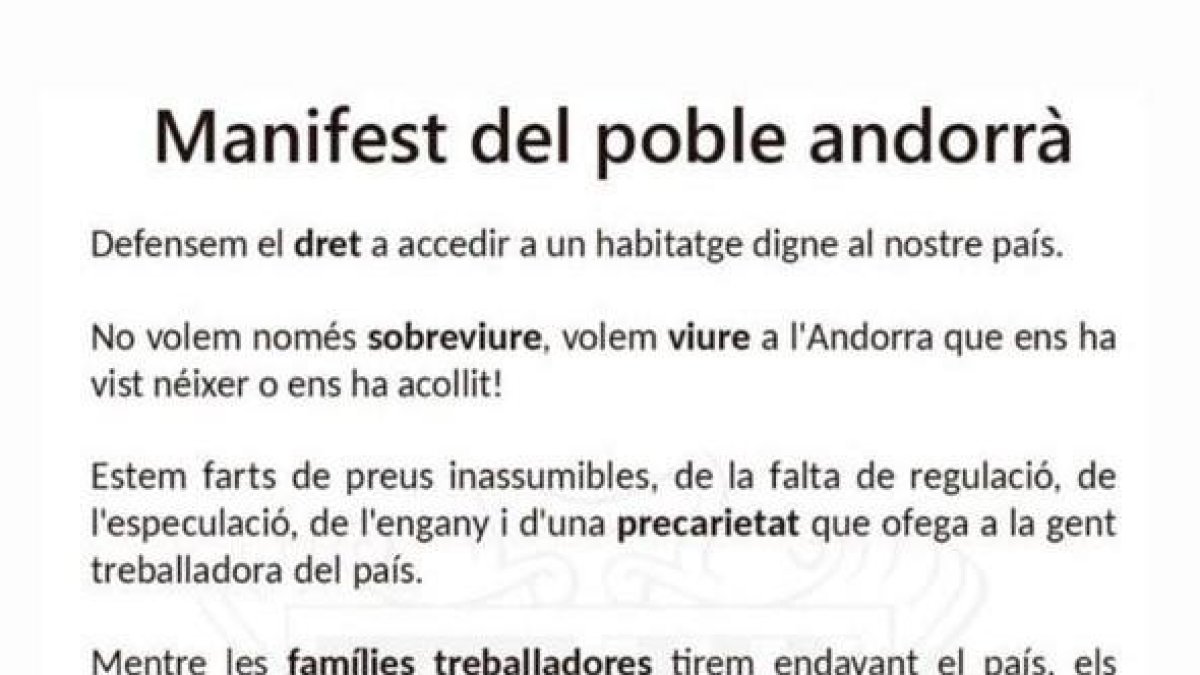 Manifest de la protesta per un habitatge digne