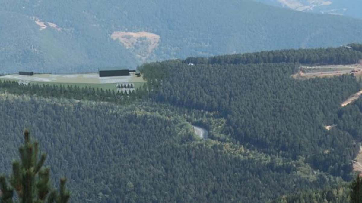 Projecció de l'heliport de la Caubella, que estarà situat al costat de l'estació d'esquí de Pal