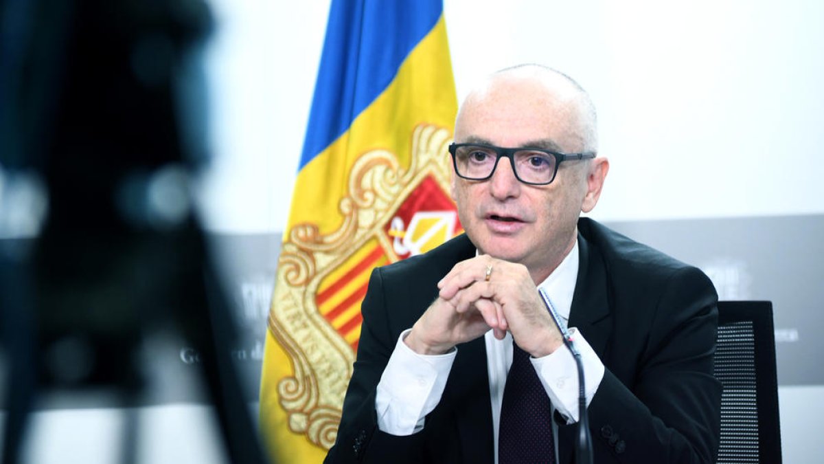 El ministre Ramon Lladós en la presentació del pressupost del 2024 aquest matí