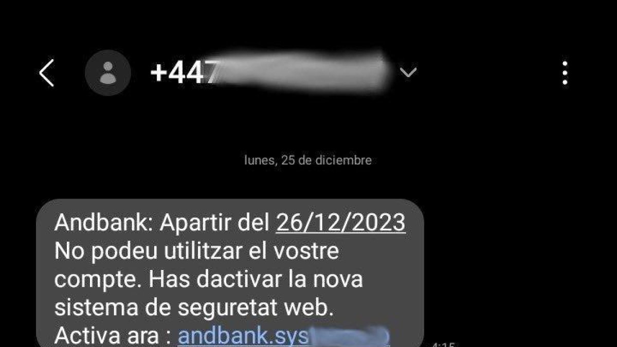 Alerta de frau de suplantació a Andbank