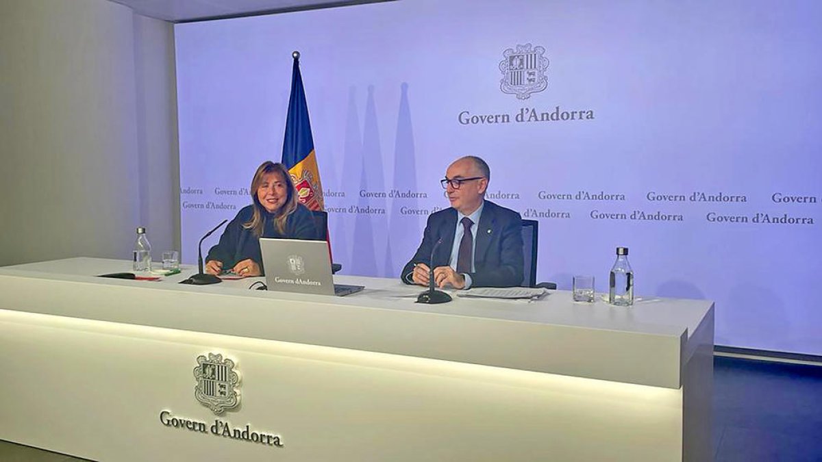 Lladós i Marsol a la roda de premsa d'ahir.