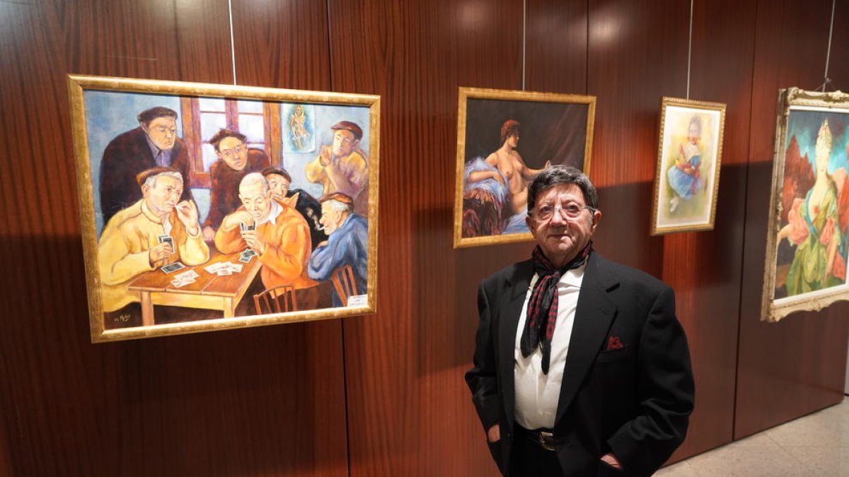 Pedro Muñoz amb la seva exposició 'Estampes'