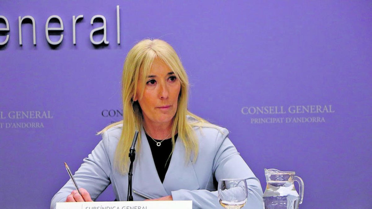 La subsíndica, ahir.