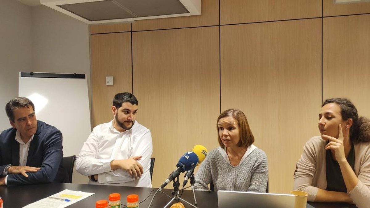 El grup socialdemòcrata a la roda de premsa aquesta tarda