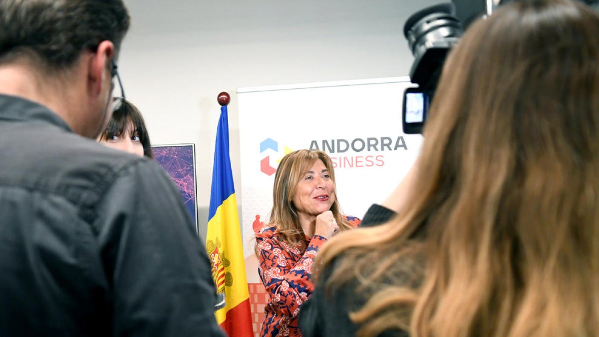 Conxita Marsol, a l'acte d'ahir amb els empresaris.