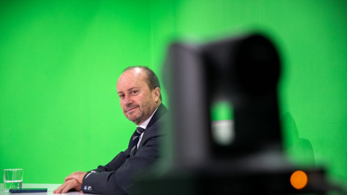 Josep Maria Rossell durant l'entrevista al Diari TV.