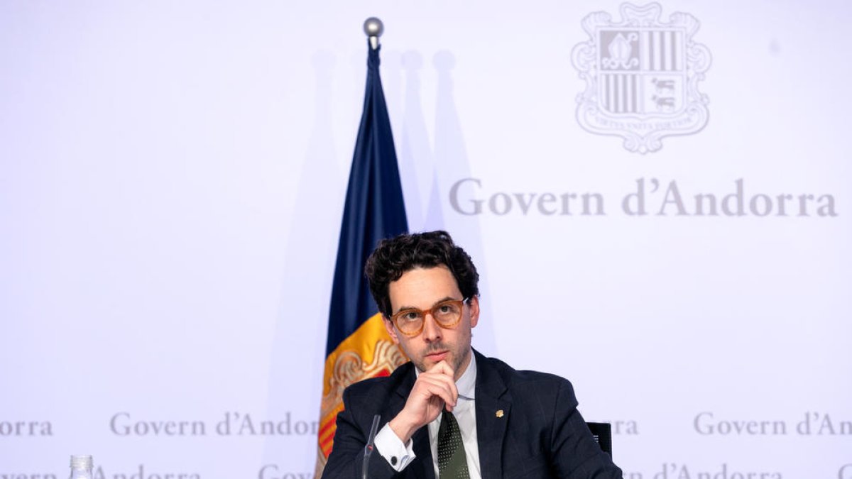 Guillem Casal en la roda de premsa posterior al consell de ministres.