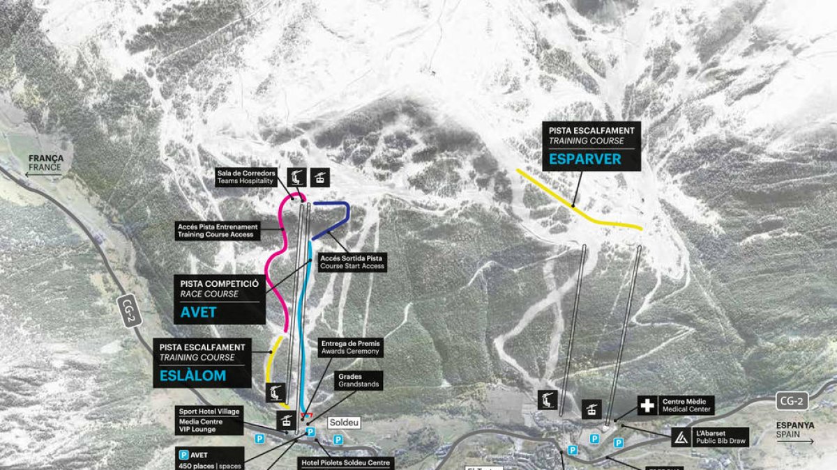 Mapa de zones per la competició