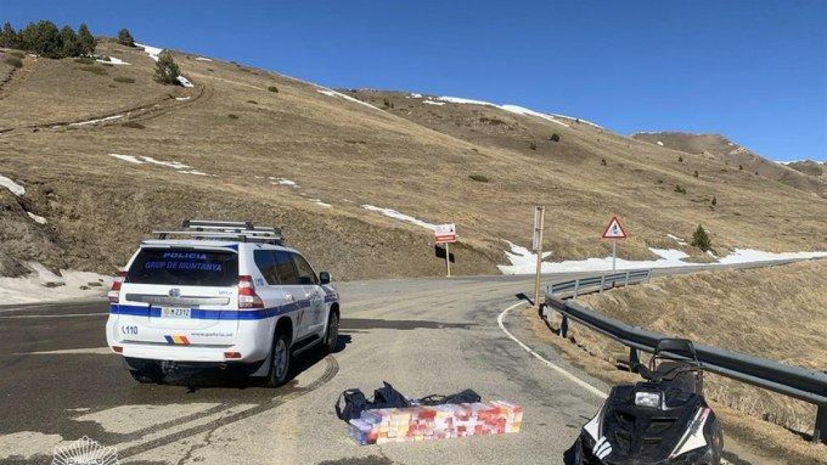 Els paquets de tabac interceptat per la Policia aquest matí