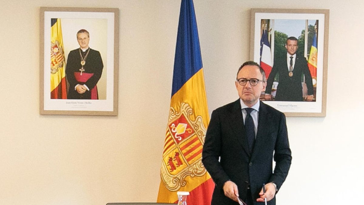 Xavier Espot al gener al despatx del consell de ministres.