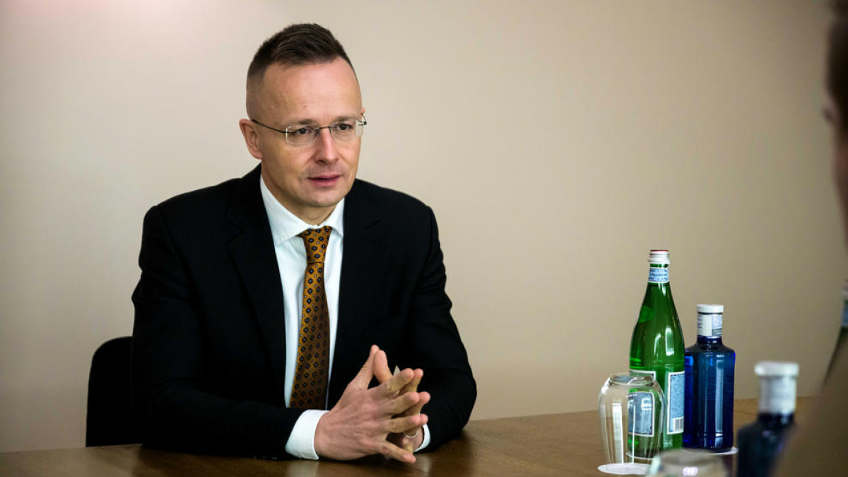 Péter Szijjártó, durant l'entrevista.