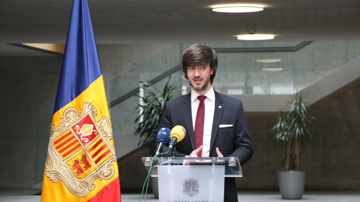 El síndic general, Carles Ensenyat, en la presentació avui dels actes de la Constitució