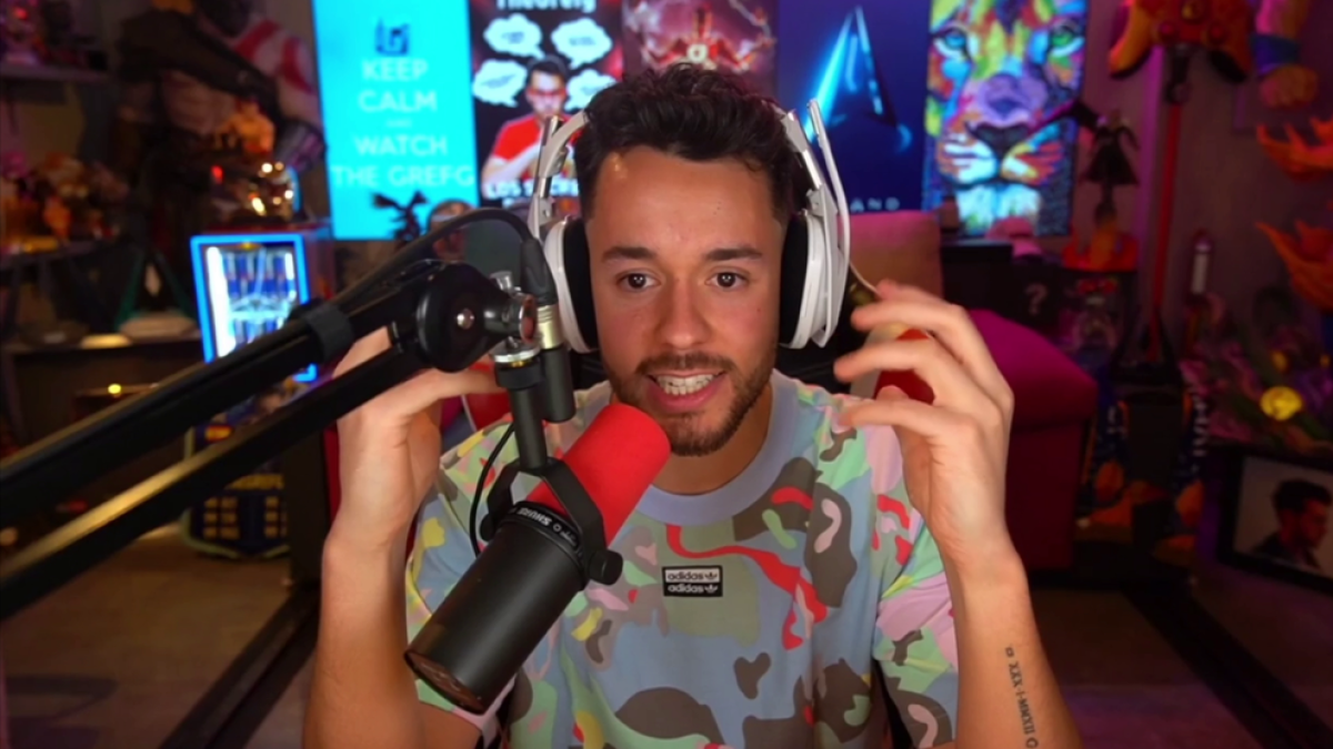 Imatge del directe de TheGrefg per explicar el cas de la padrina del desnonament