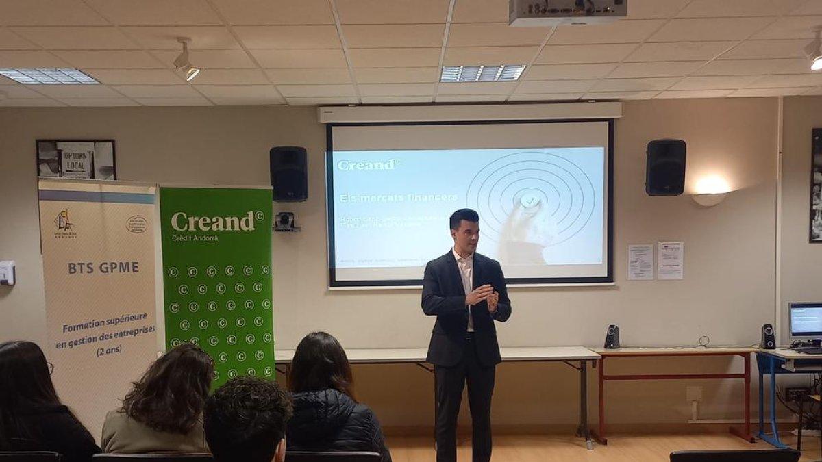 Robert Sanz, en la conferència de Creand Crèdit Andorrà