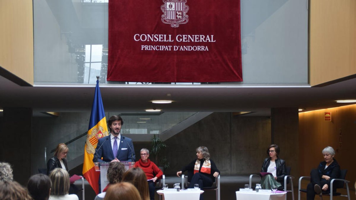 Ensenyat durant el seu discurs avui