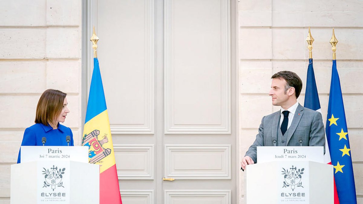 Macron durant un acte el 7 de març.