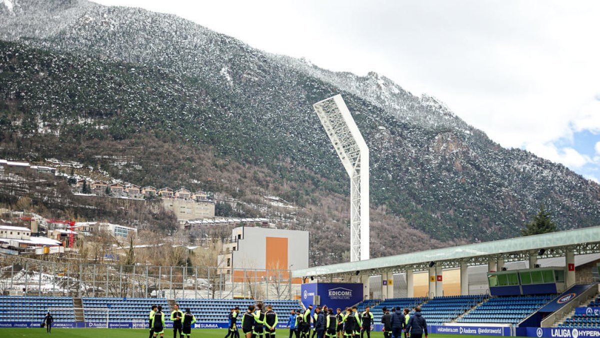 Entrenament d'ahir del conjunt tricolor.