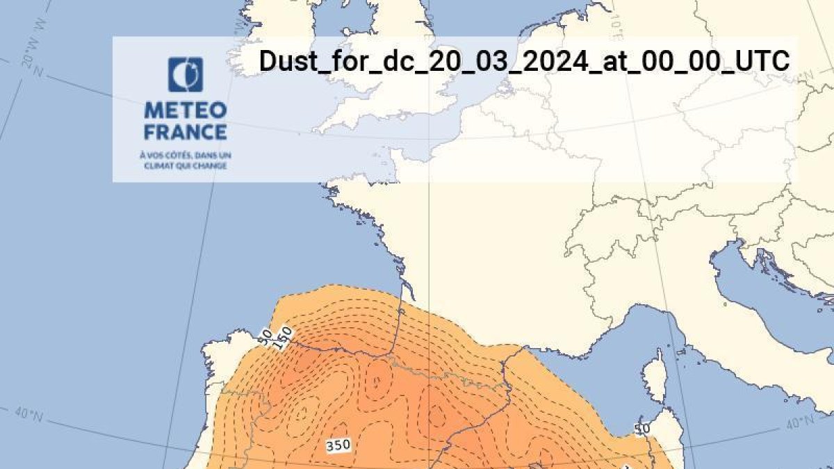 La massa de pols que arribarà al país