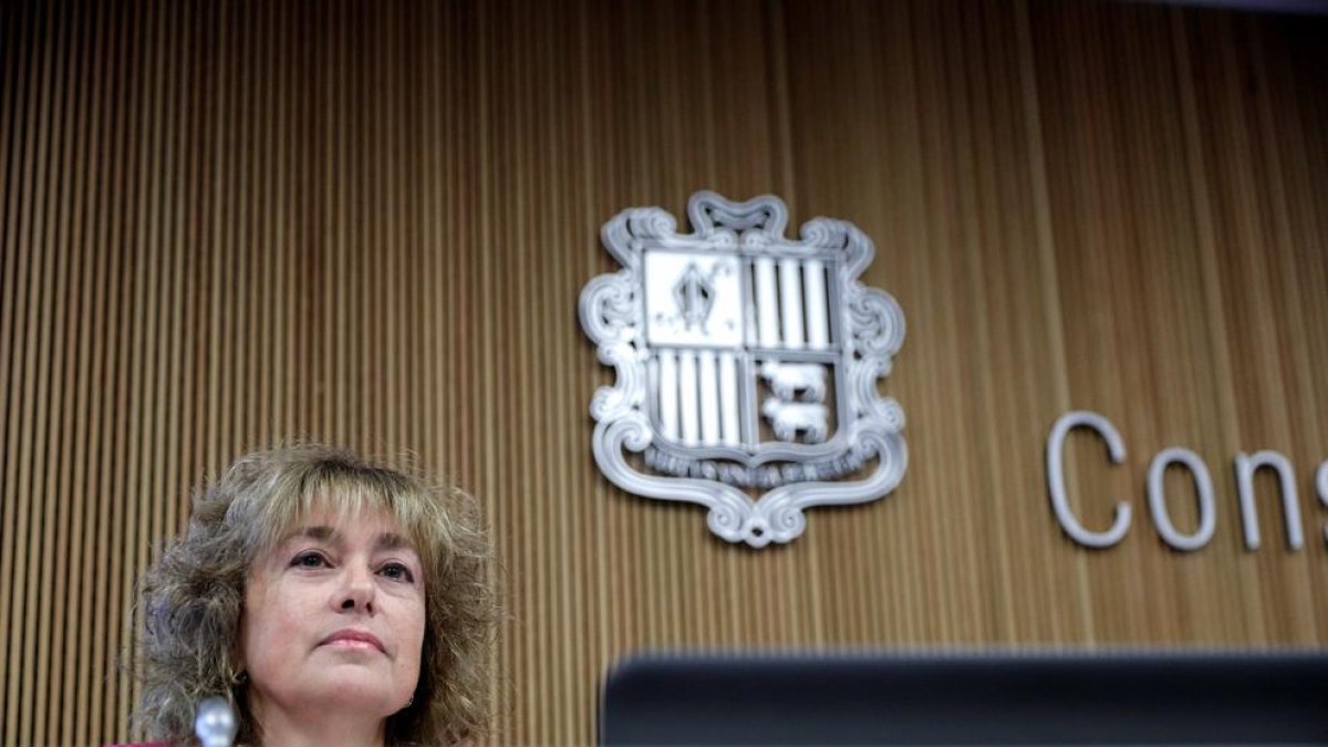 Sílvia Cunill en la compareixença com a presidenta de l'AREB al Consell