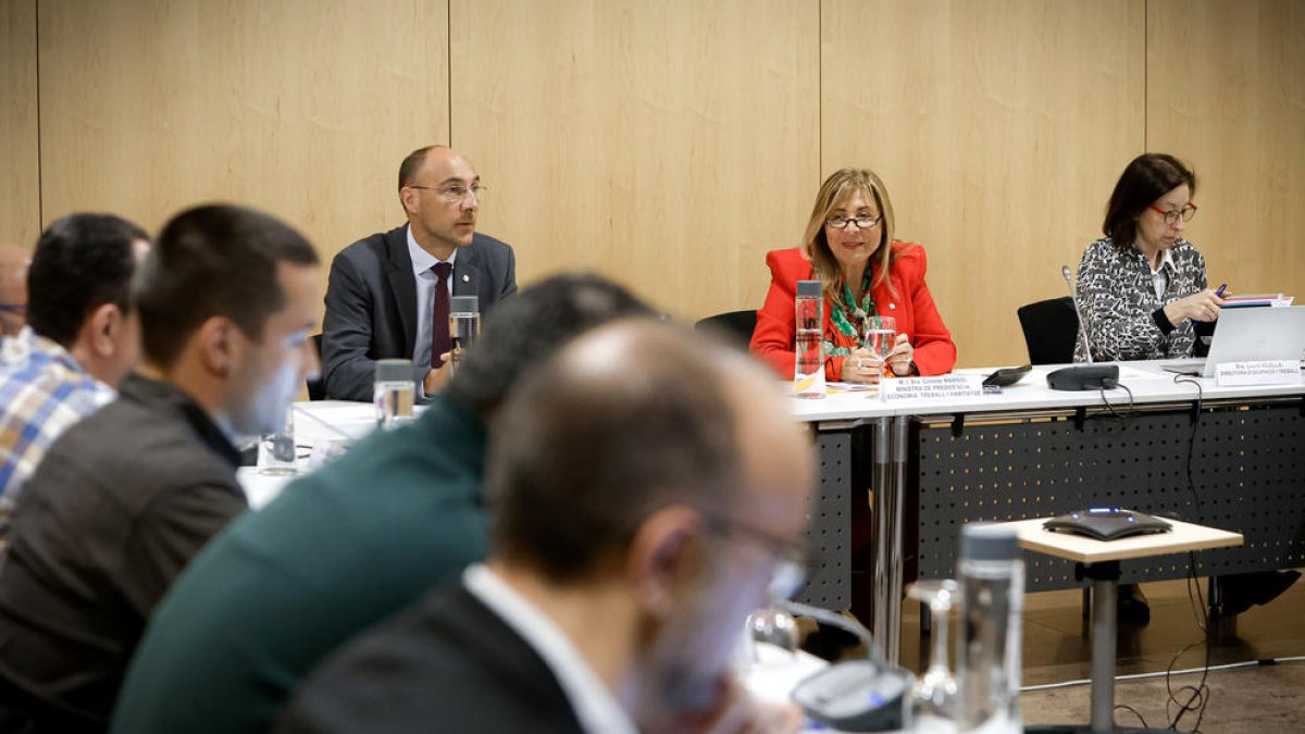 Conxita Marsol i la seva mà dreta, Jordi Puy, a la reunió d'ahir.