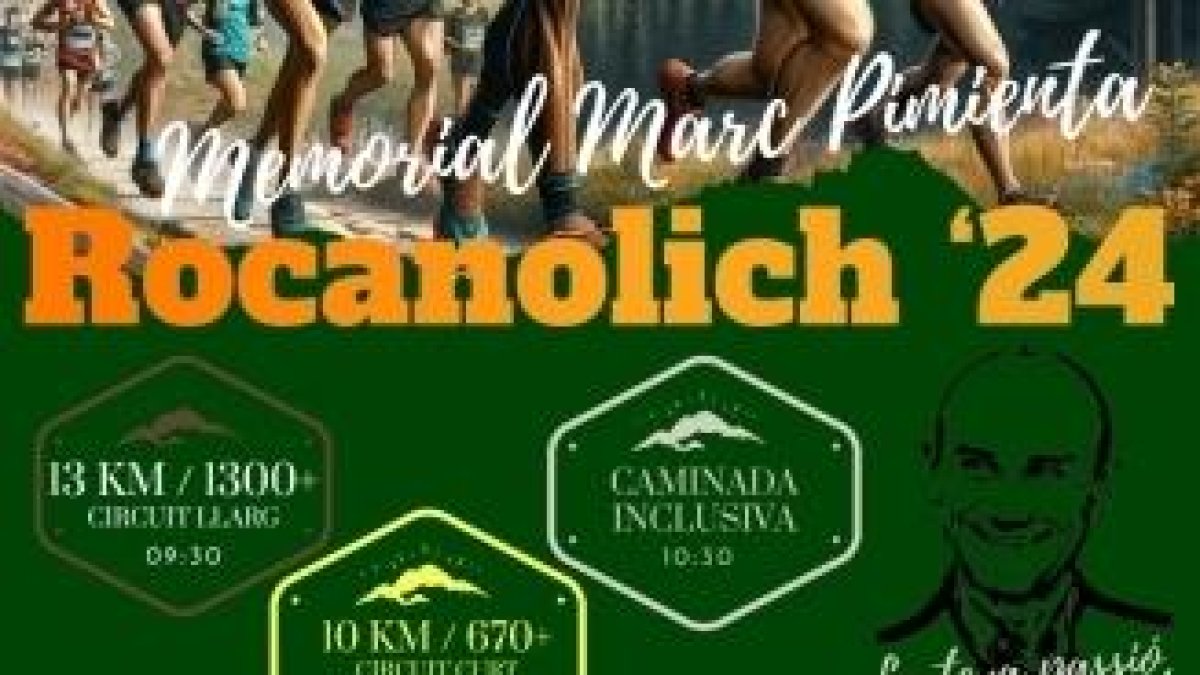 Cartell de la cursa de muntanya 'Rocanolich – Memorial Marc Pimienta'.