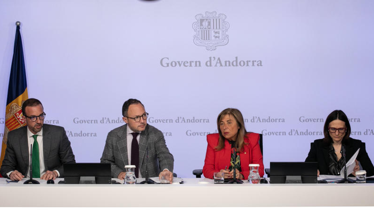 Torres, Espot, Marsol i Molné durant la roda de premsa aquesta tarda