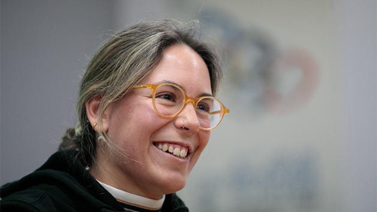 L'exsurfista de neu Maeva Estevez, ahir a la seu de la FAE.