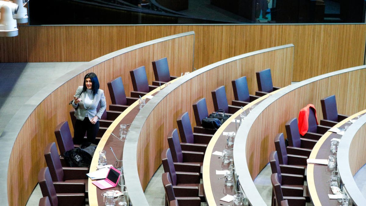 Montaner en una sessió de Consell General.