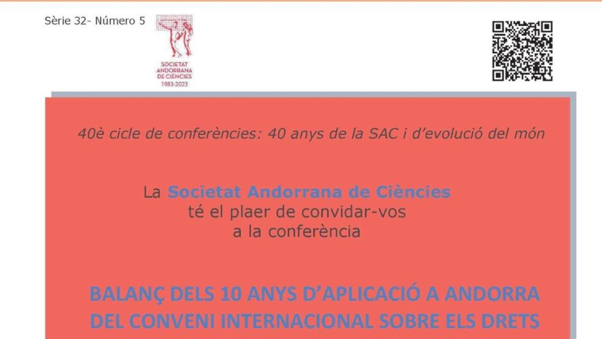 Anunci de la conferència sobre els drets de les persones amb discapacitat