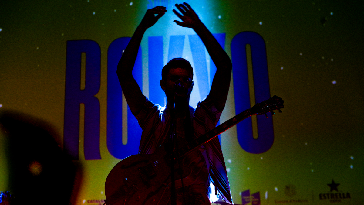 L’artista Rokyo durant un concert.