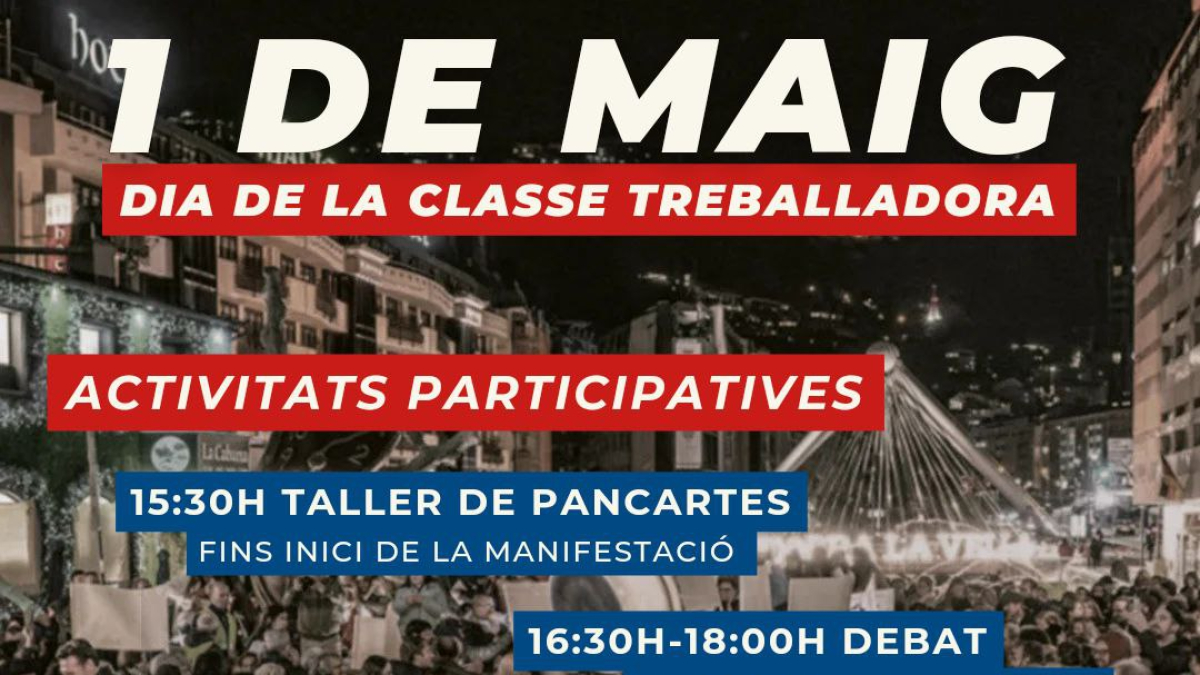 Cartell de les activitats de l'1 de maig de la Coordinadora per un habitatge digne