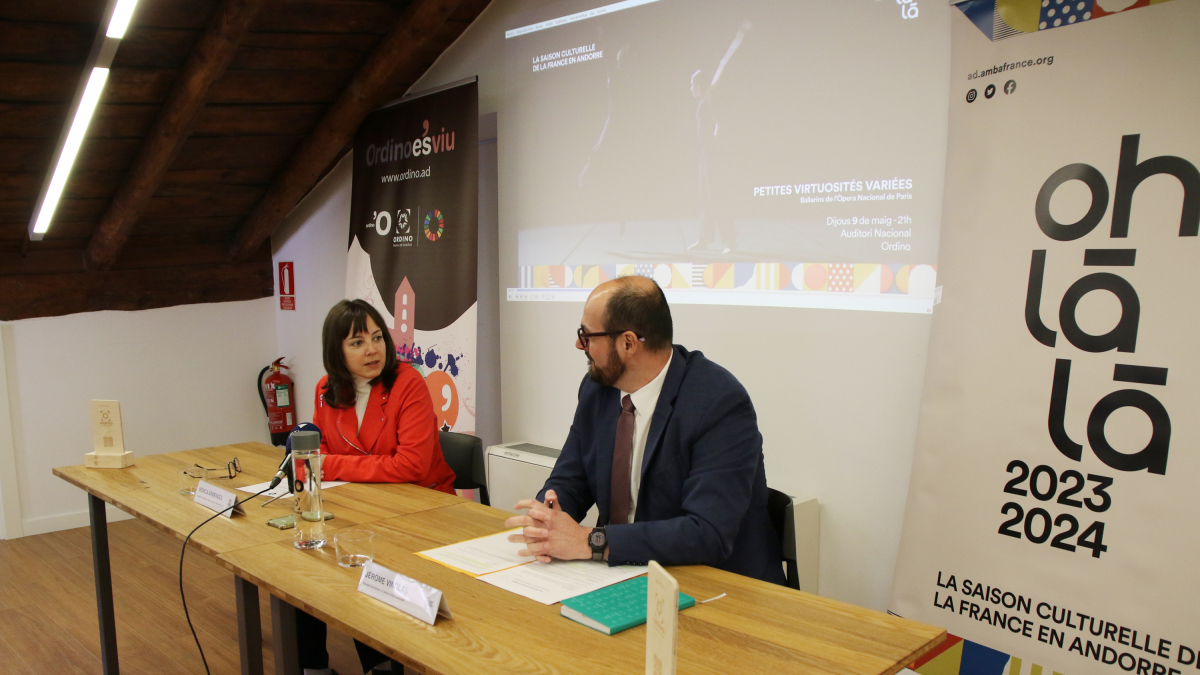 Mònica Armengol i Jerome Vinolas en la presentació