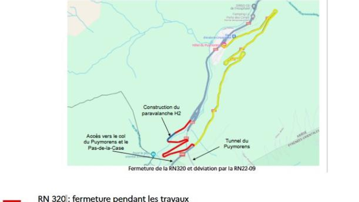 Desviació trànsit al coll de Pimorent per obres