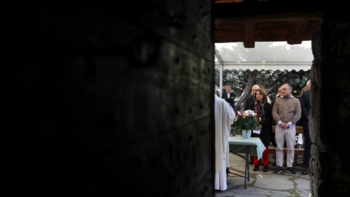 Rosa Gili i Xavier Espot avui a la celebració de Sant Miquel d'Engolasters