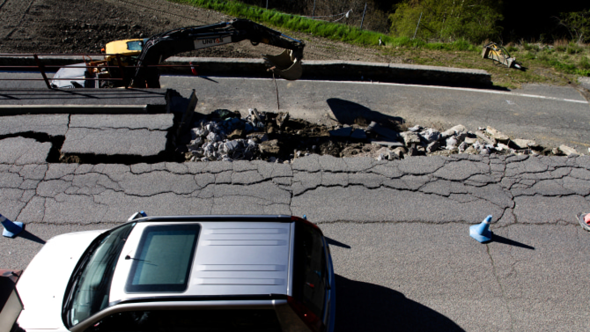 El tram afectat pel despreniment.