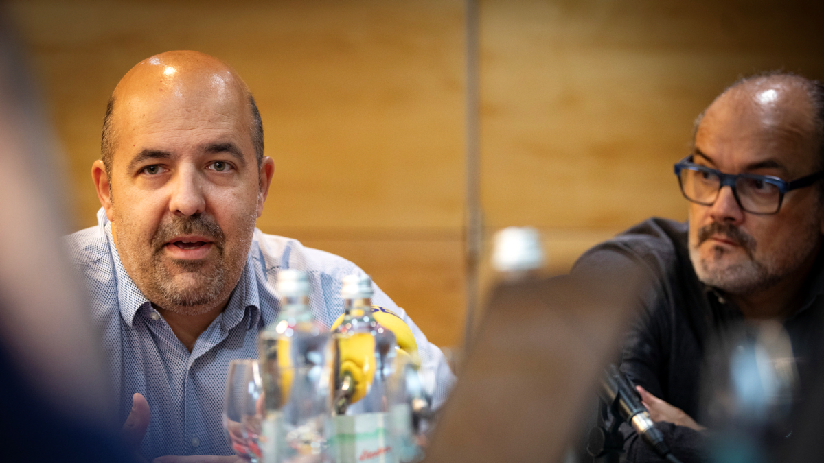 Gorka Aixàs i Francesc Solana durant el balanç de la temporada del MoraBanc.