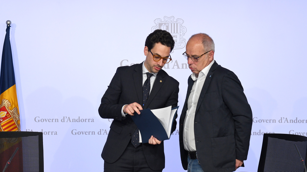 Guillem Casal i  Xavier Coma, durant la roda de premsa