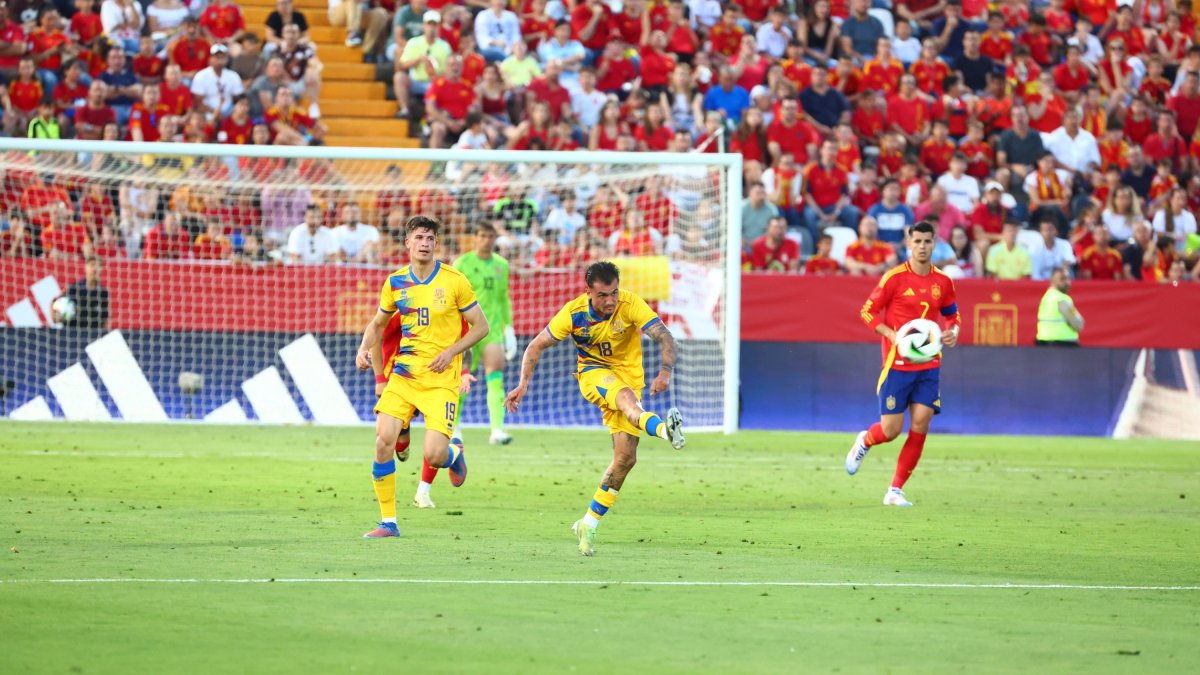 La selecció en un partit amistós