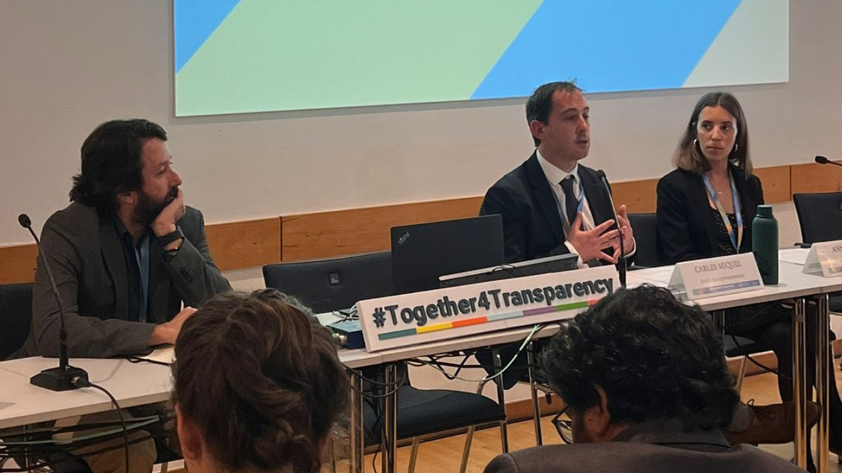 Carles Miquel, durant la seva intervenció a les reunions tècniques de les Nacions Unides (ONU) sobre el clima que s’estan celebrant a la ciutat alemanya de Bonn.