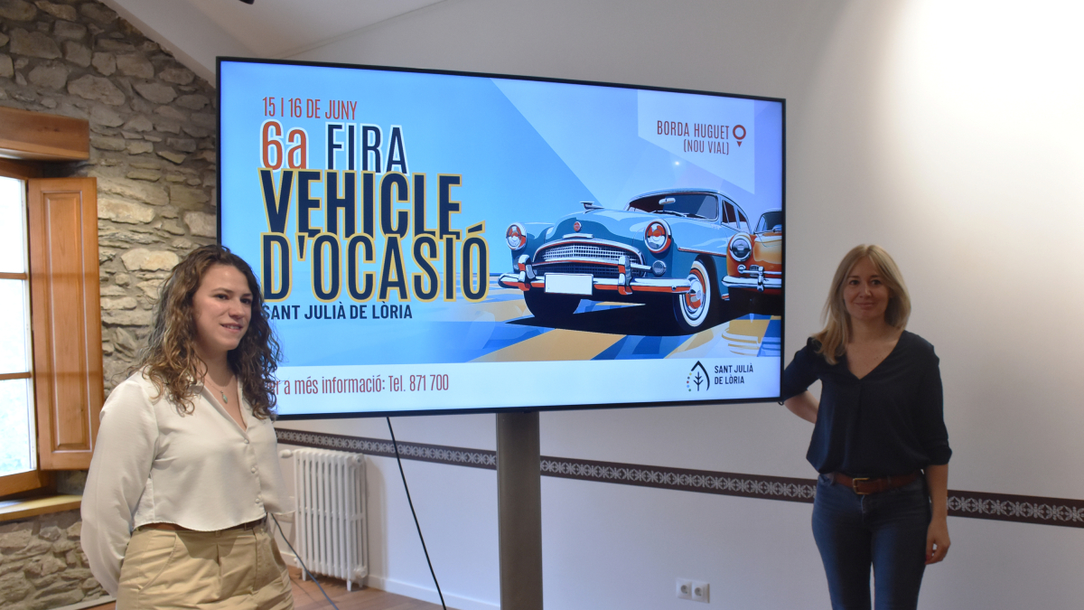 La consellera de Turisme de Sant Julià de Lòria, Judith López, i la cap de reactivació econòmica, Anna Majoral en la presentació d'aquest dilluns.