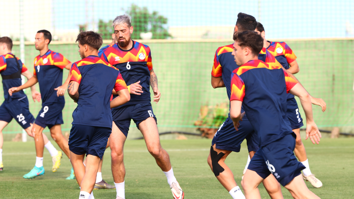 Entrenament de la selecció absoluta a Múrcia.