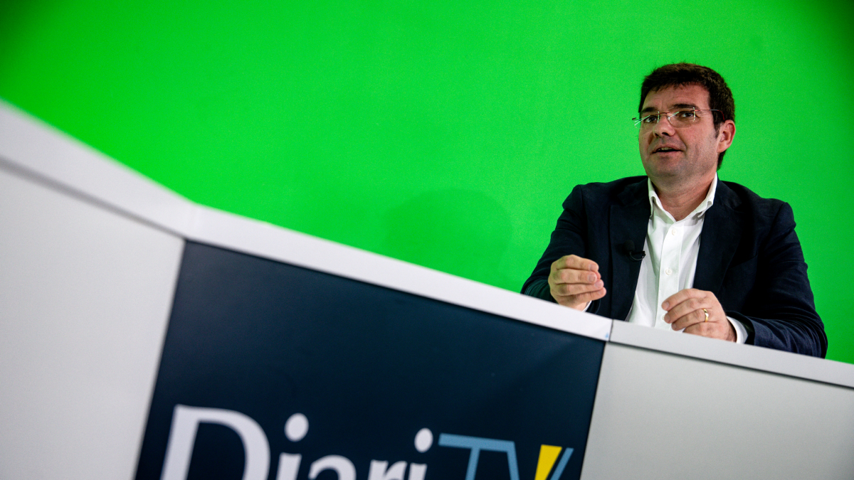 Xavier Cañada al plató de Diari TV.