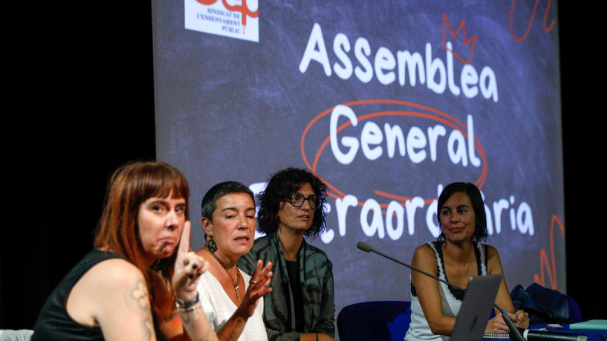 Una assemblea del Sindicat d’Ensenyament.