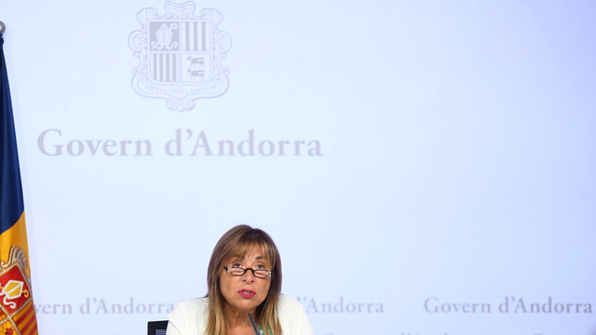 Conxita Marsol, en una roda de premsa a Govern.