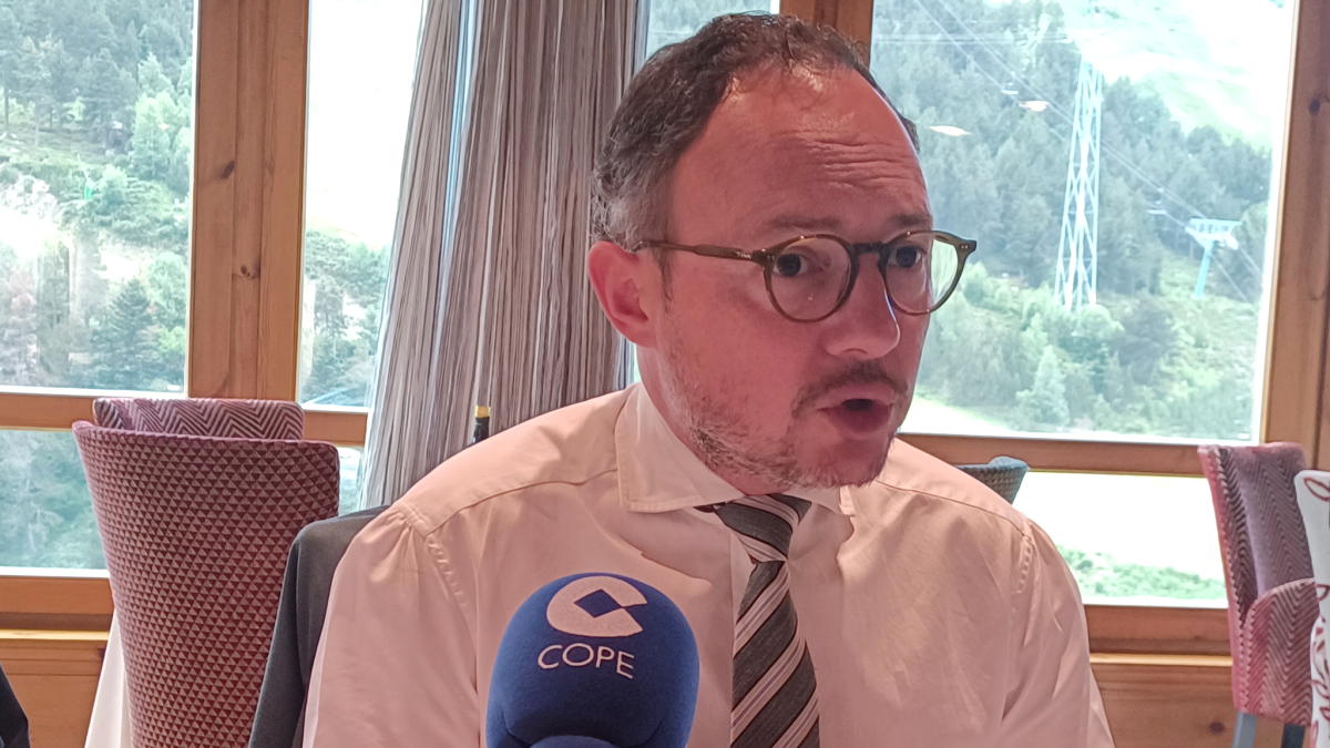 Xavier Espot durant l’entrevista amb la cadena COPE.