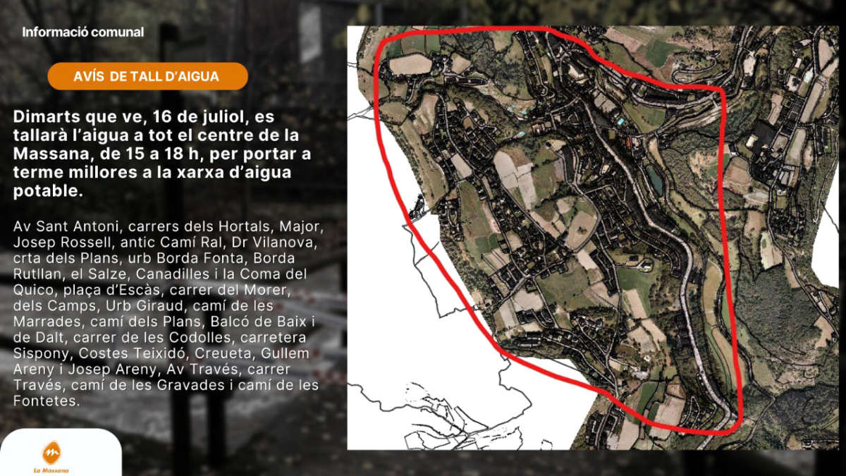 Mapa de la zona afectada.
