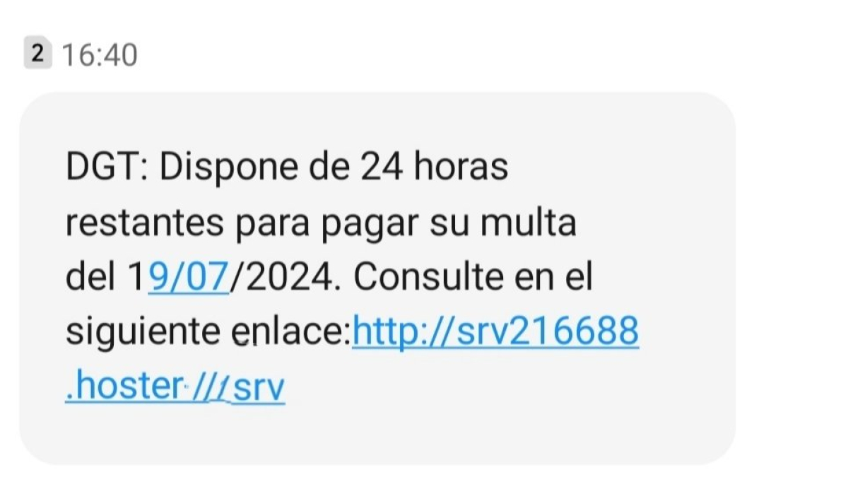 Imatge del missatge fraudulent
